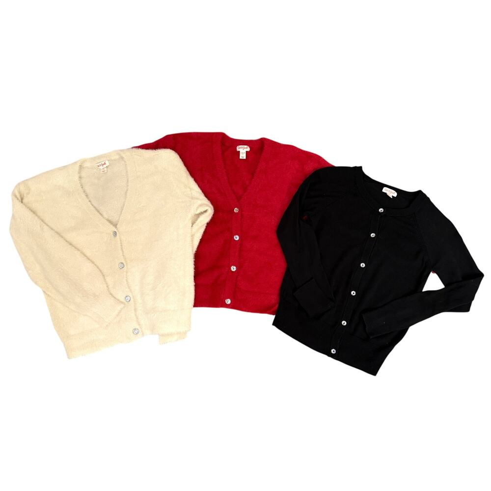 Cat & Jack Target Girls Cardigan Sweater Holiday Dress-up Metallic Large Bundle